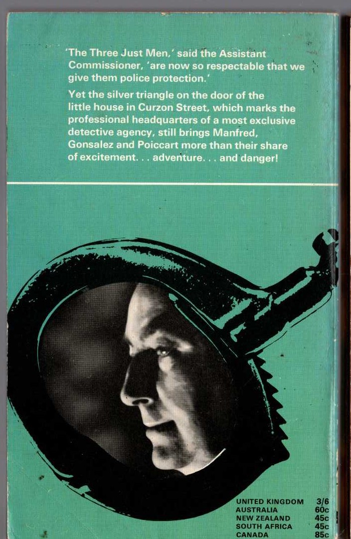 Edgar Wallace  AGAIN THE THREE magnified rear book cover image