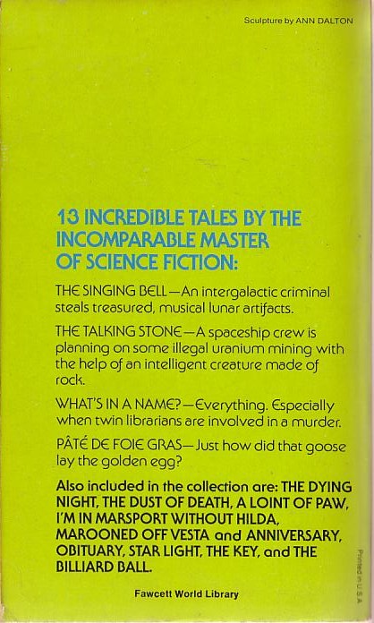 Isaac Asimov  ASIMOV'S MYSTERIES magnified rear book cover image