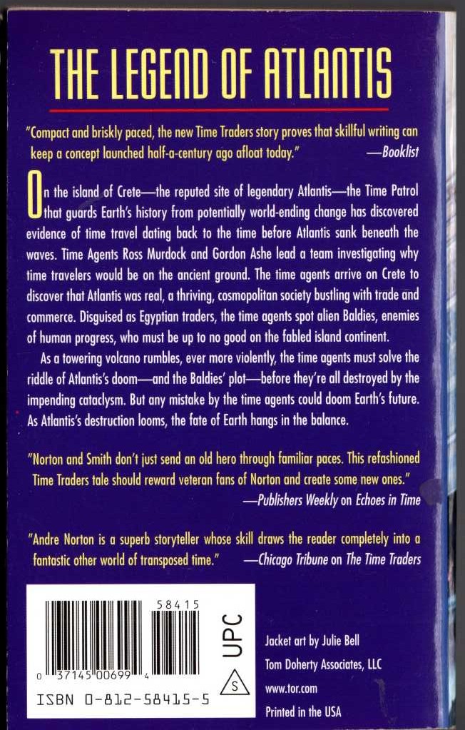 Andre Norton  ATLANTIS ENDGAME magnified rear book cover image