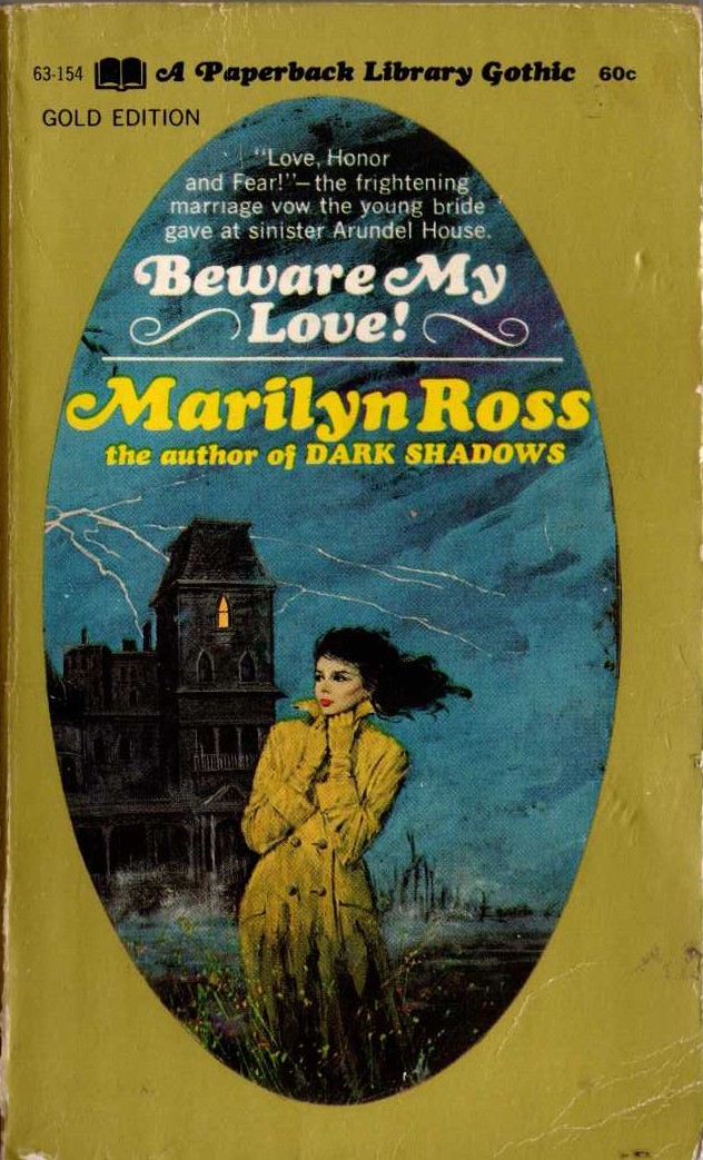 Marilyn Ross  BEWARE MY LOVE front book cover image