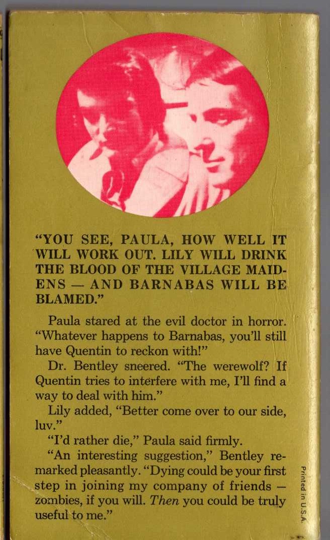 Marilyn Ross  BARNABAS, QUENTIN AND THE GRAVE ROBBERS magnified rear book cover image
