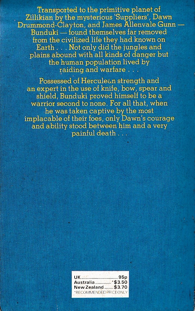 J.T. Edson  FEARLESS MASTER OF THE JUNGLE magnified rear book cover image