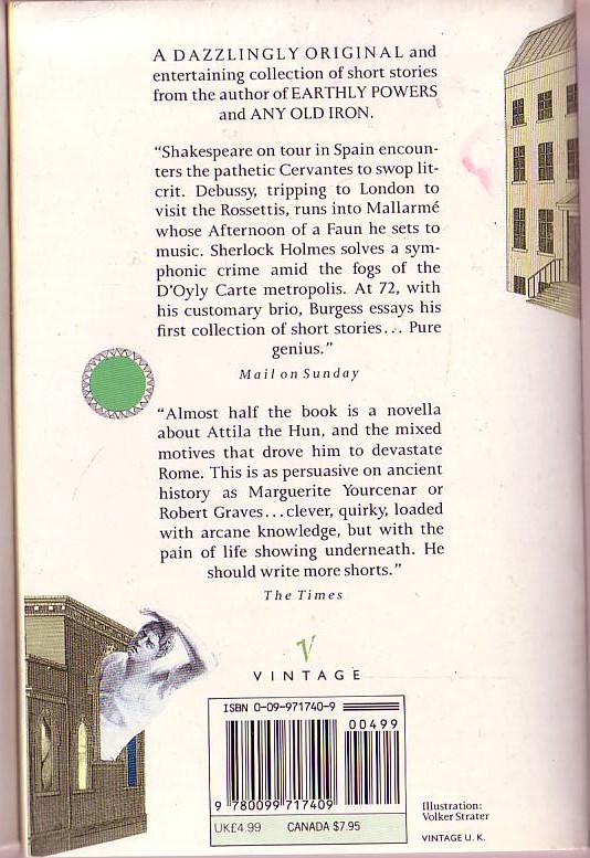 Anthony Burgess  THE DEVIL'S MODE magnified rear book cover image