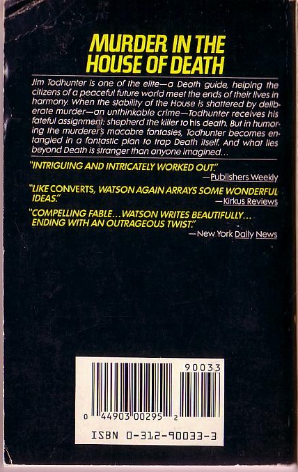Ian Watson  DEATHHUNTER magnified rear book cover image
