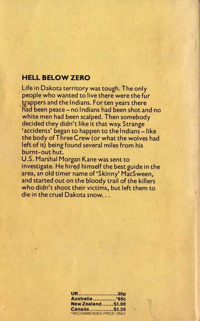 Louis Masterson  HELL BELOW ZERO magnified rear book cover image