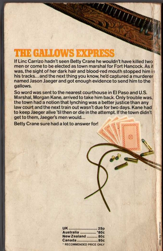 Louis Masterson  THE GALLOWS EXPRESS magnified rear book cover image