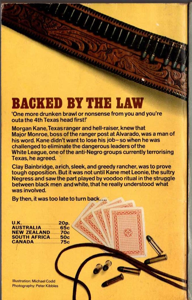 Louis Masterson  BACKED BY THE LAW magnified rear book cover image