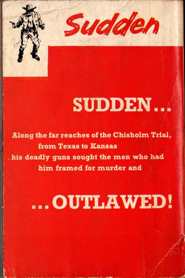 Oliver Strange  SUDDEN OUTLAWED magnified rear book cover image