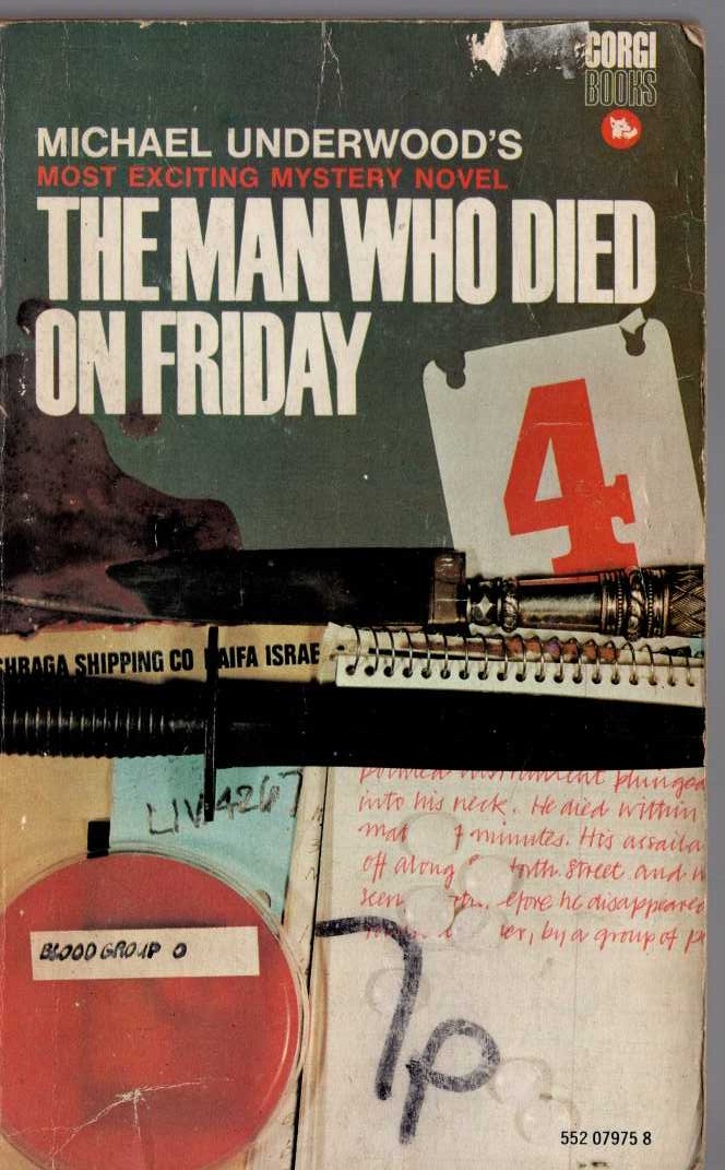 Michael Underwood  THE MAN WHO DIED ON FRIDAY front book cover image