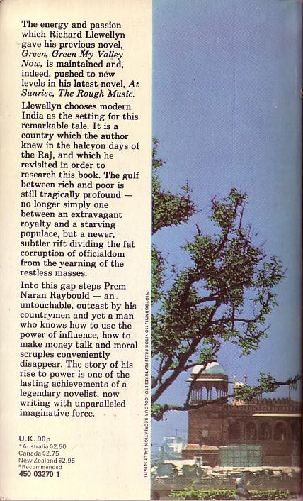 Richard Llewellyn  AT SUNRISE, THE ROUGH MUSIC magnified rear book cover image