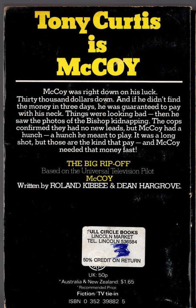 Sam Stewart  McCOY: THE BIG RIP-OFF magnified rear book cover image