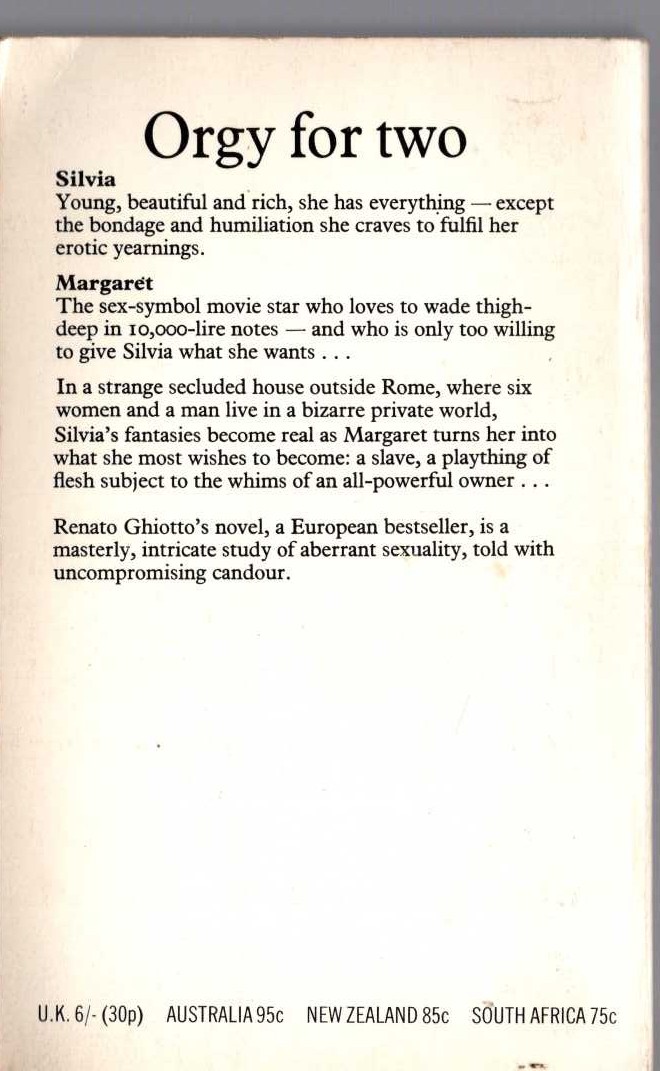 Renato Ghiotto  THE SLAVE magnified rear book cover image