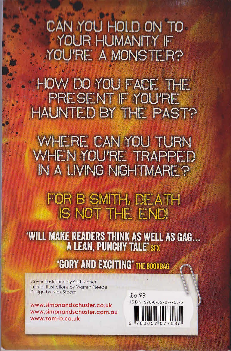 Darren Shan  ZOM-B UNDERGROUND magnified rear book cover image