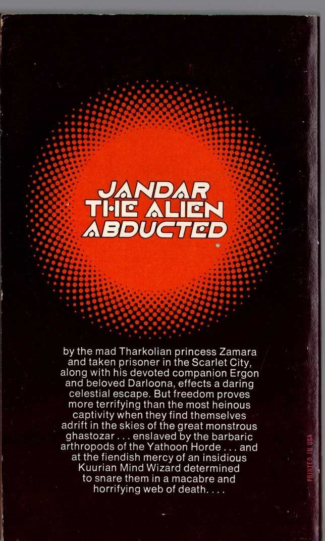 Lin Carter  MAD EMPRESS OF CALLISTO magnified rear book cover image