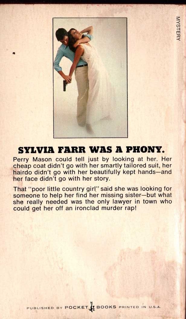 Erle Stanley Gardner  THE CASE OF THE POSTPONED MURDER magnified rear book cover image