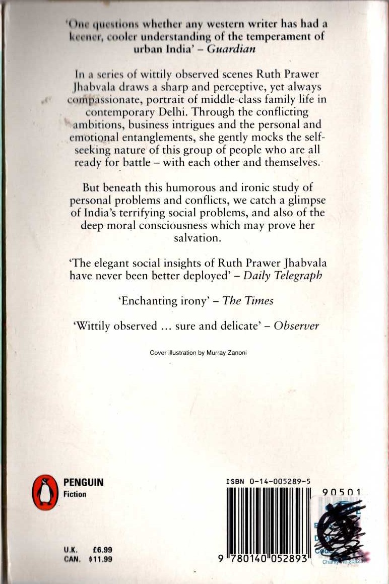 Ruth Prawer Jhabvala  GET READY FOR BATTLE magnified rear book cover image
