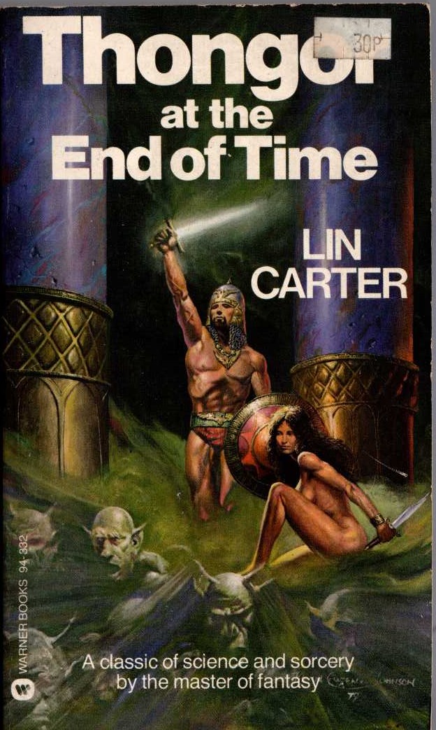 Lin Carter  THONGOR AT THE END OF TIME front book cover image
