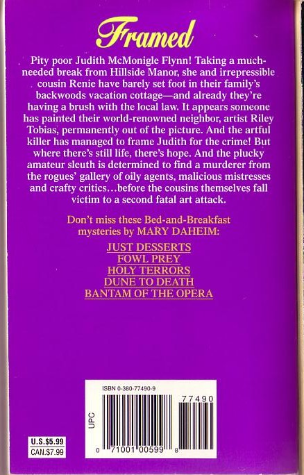 Mary Daheim  A FIT OF TEMPERA magnified rear book cover image