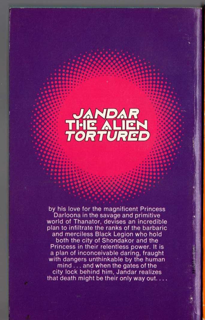 Lin Carter  BLACK LEGION OF CALLISTO magnified rear book cover image