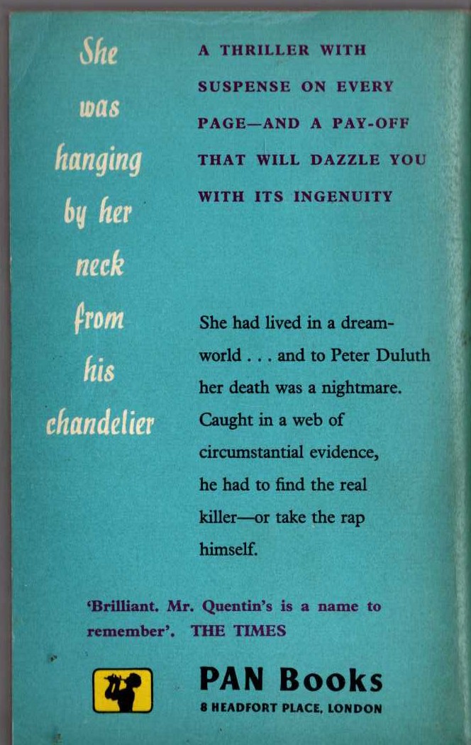 Patrick Quentin  FATAL WOMAN magnified rear book cover image