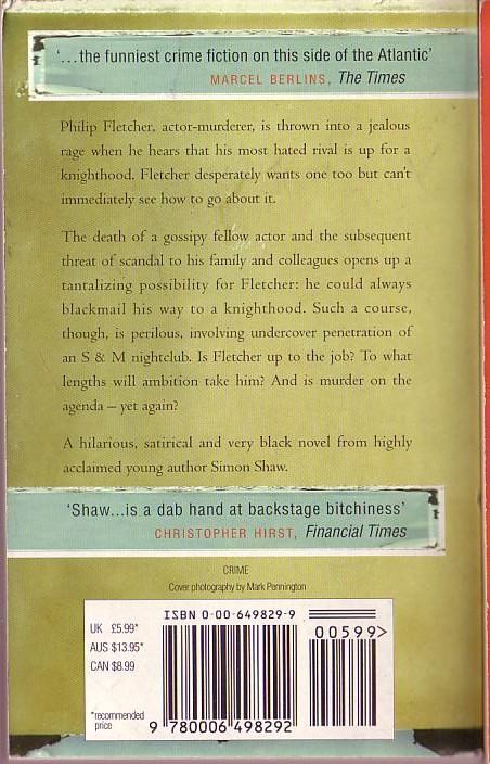 Simon Shaw  THE COMPANY OF KNAVES magnified rear book cover image