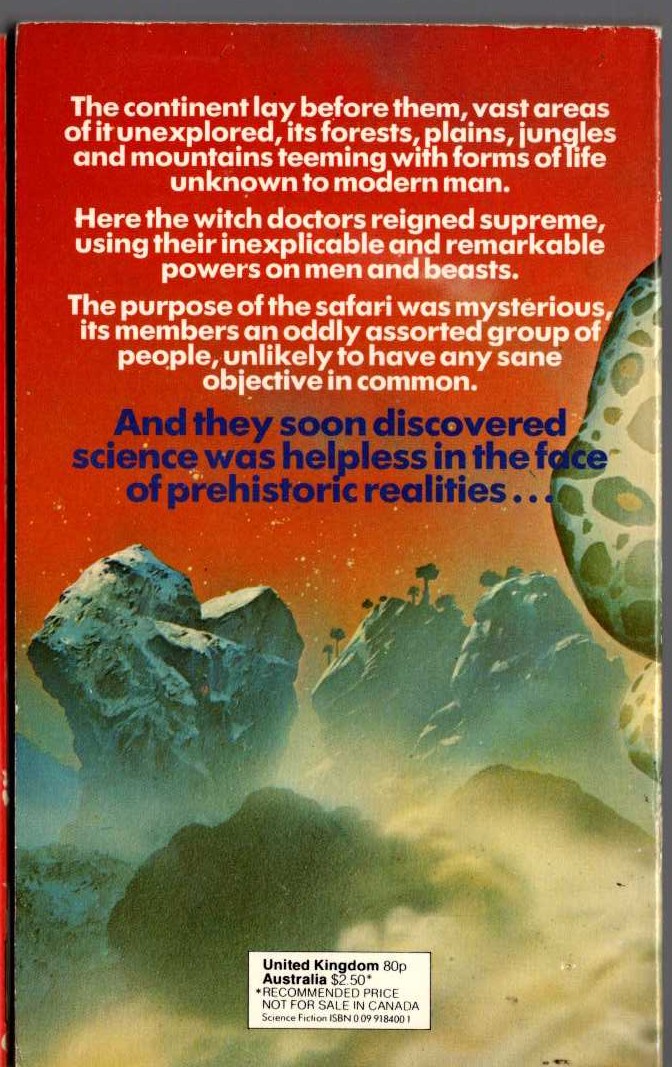 James Blish  THE NIGHT SHAPES magnified rear book cover image