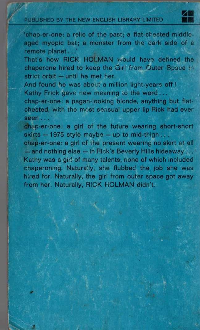 Carter Brown  THE GIRL FROM OUTER SPACE magnified rear book cover image