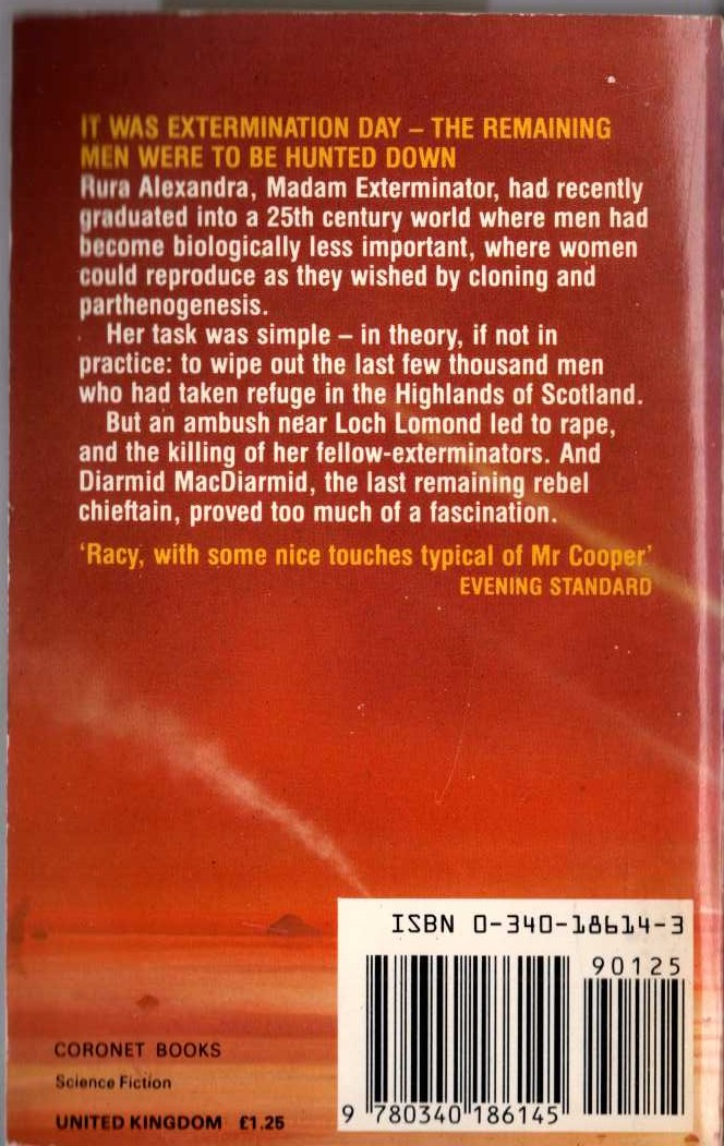 Edmund Cooper  WHO NEEDS MEN? magnified rear book cover image