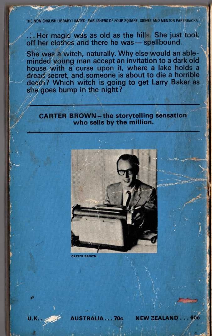 Carter Brown  THE WITHCES magnified rear book cover image