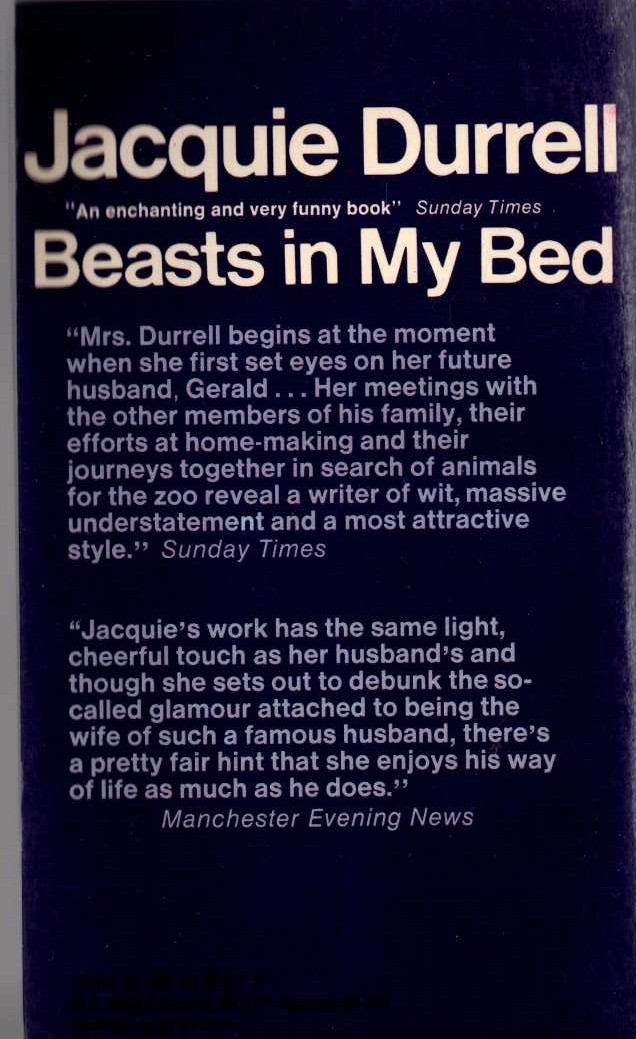 (Jacquie Durrell) BEAST IN MY BED magnified rear book cover image