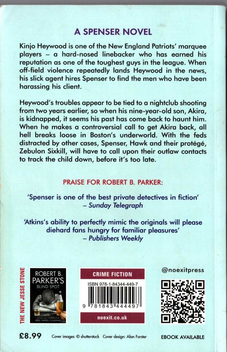 (Ace Atkins writes) ROBERT B.PARKER'S CHEAP SHOT magnified rear book cover image
