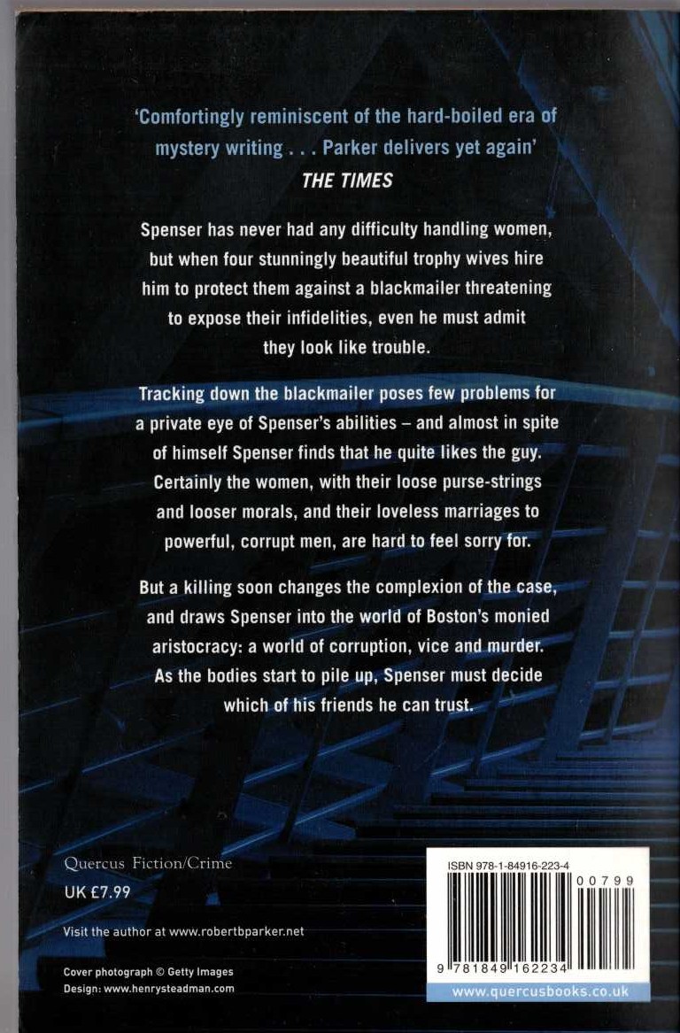 Robert B. Parker  THE PROFESSIONAL magnified rear book cover image