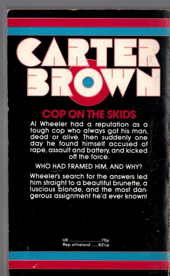 Carter Brown  BUSTED WHEELER magnified rear book cover image