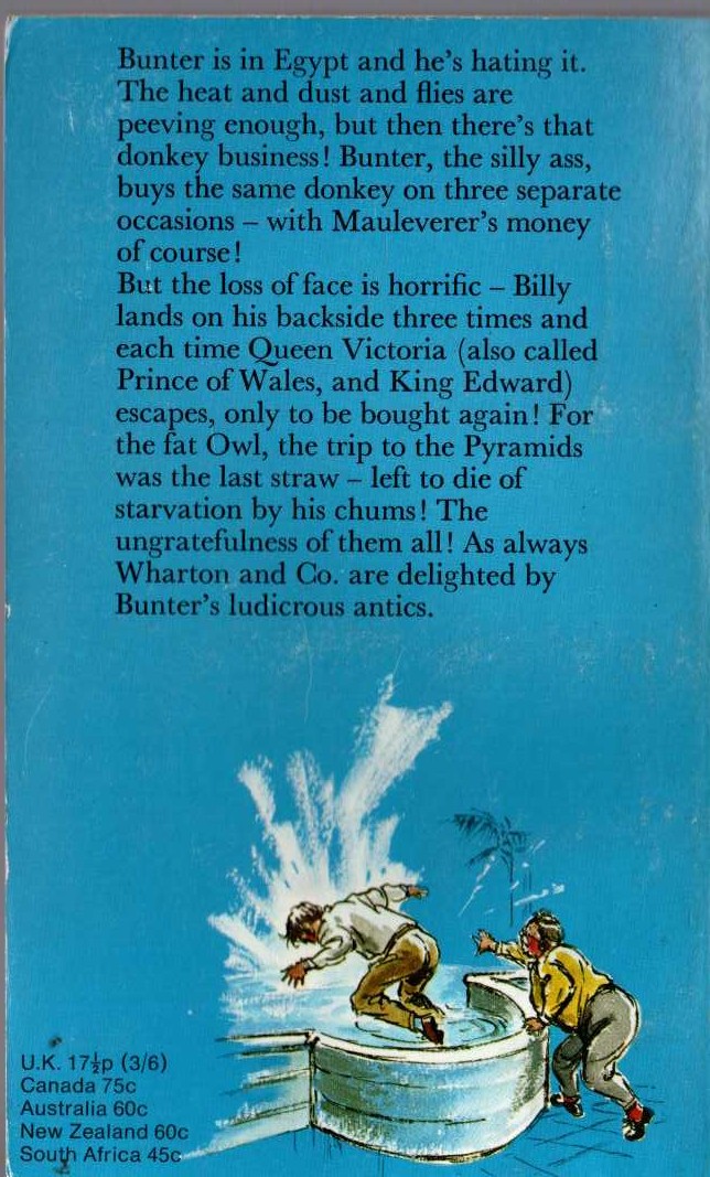 Frank Richards  BILLY BUNTER'S BARGAIN magnified rear book cover image