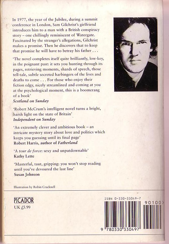 Robert McCrum  THE PSYCHOLOGICAL MOMENT magnified rear book cover image