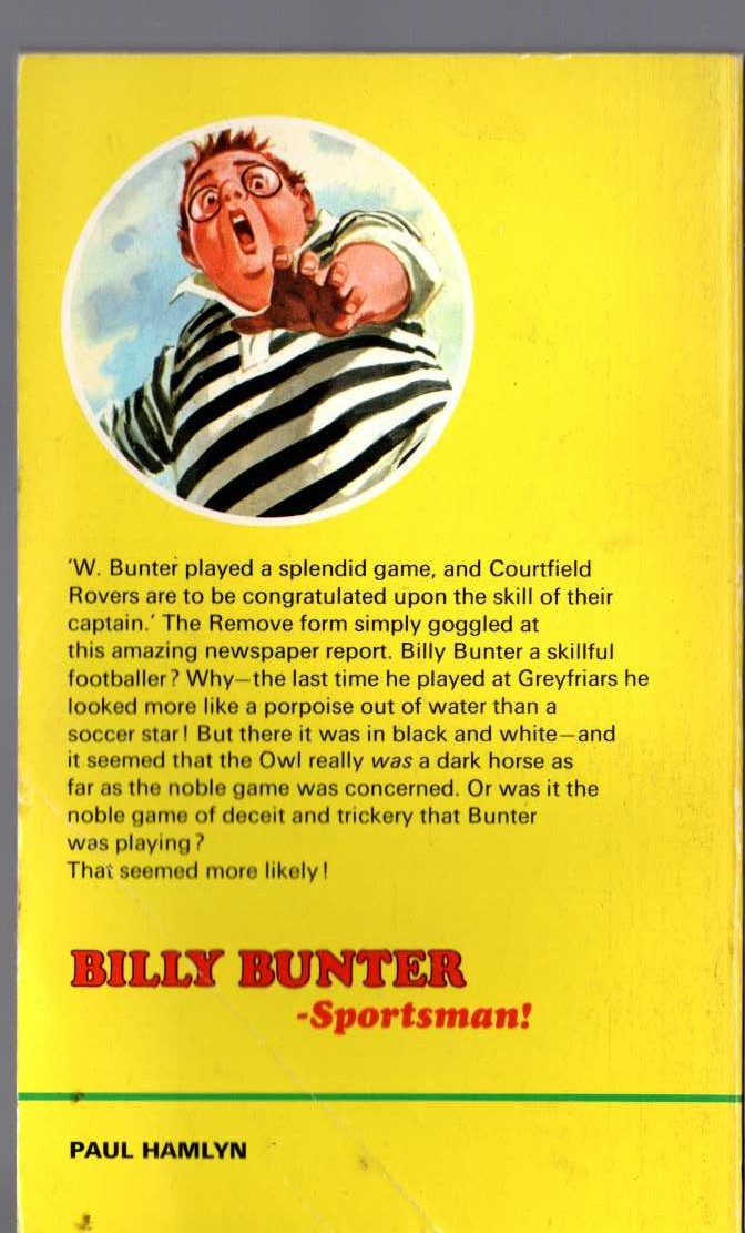 Frank Richards  BILLY BUNTER - SPORTSMAN! magnified rear book cover image