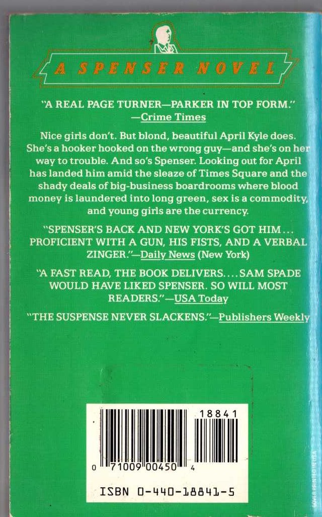 Robert B. Parker  TAMING A SEA-HORSE magnified rear book cover image