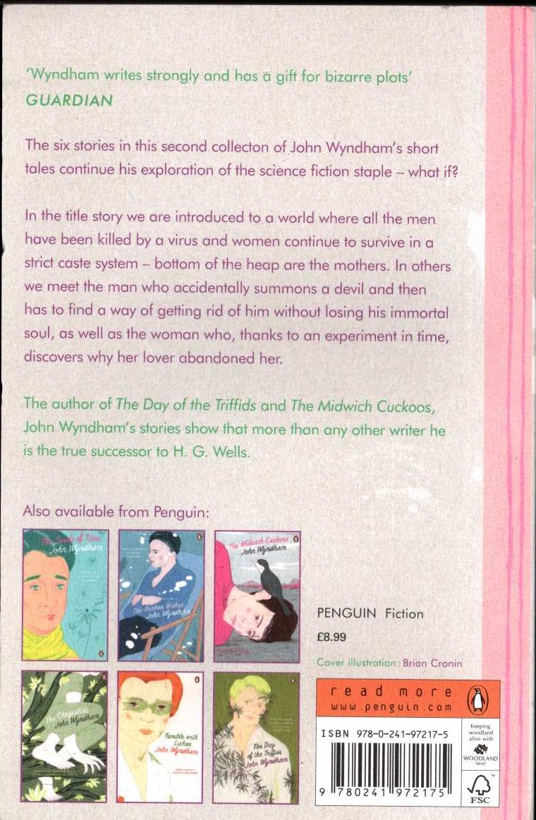 John Wyndham  CONSIDER HER WAYS and Others magnified rear book cover image