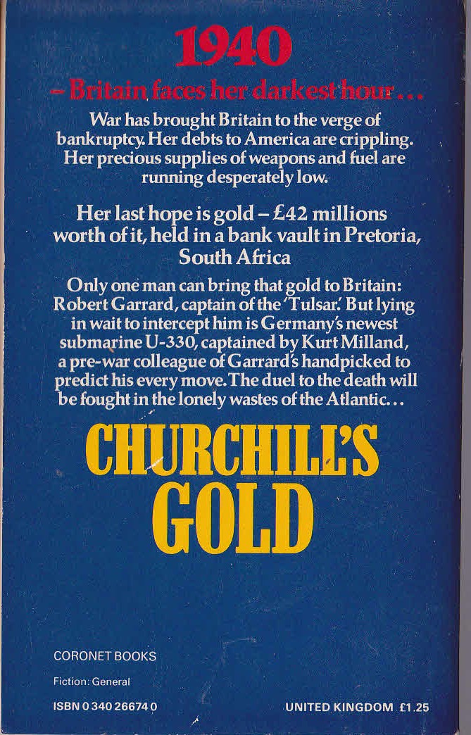 James Follett  CHURCHILL'S GOLD magnified rear book cover image