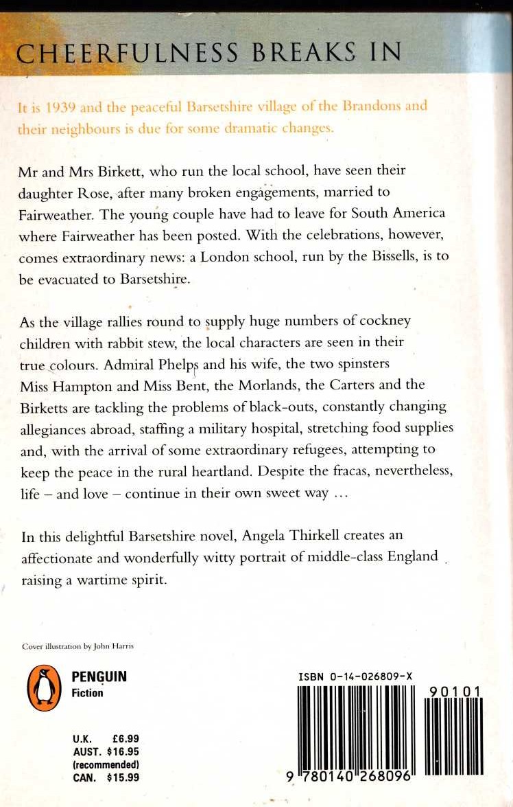 Angela Thirkell  CHEERFULLNESS BREAKS IN magnified rear book cover image