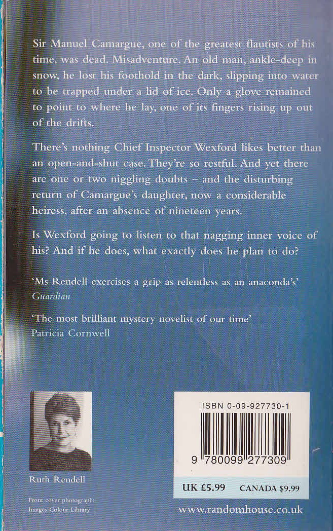 Ruth Rendell  PUT ON BY CUNNING magnified rear book cover image