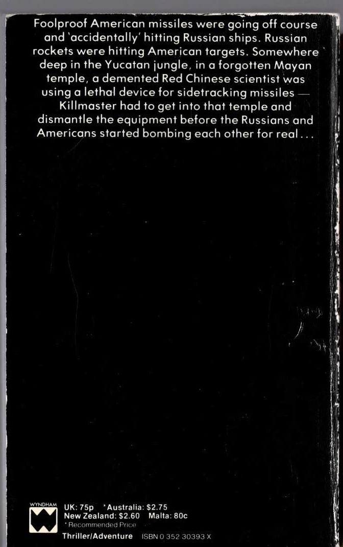 Nick Carter  ASSIGNMENT INTERCEPT magnified rear book cover image