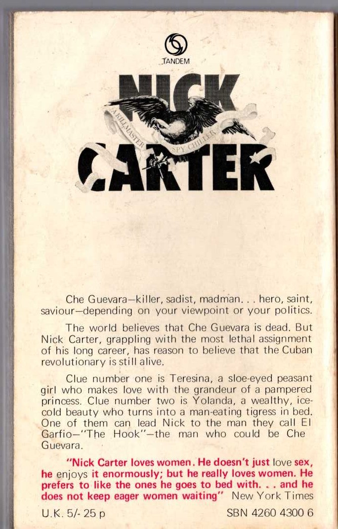Nick Carter  OPERATION CHE GUEVARA magnified rear book cover image