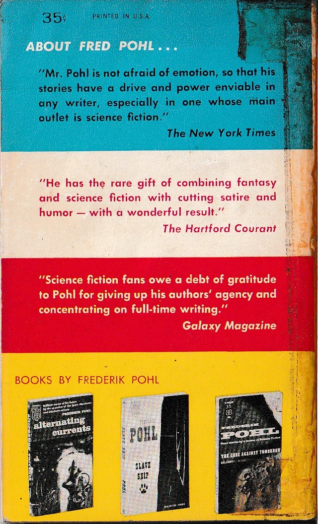 Frederik Pohl  TOMORROW TIMES SEVEN (Short stories) magnified rear book cover image