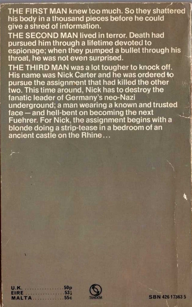 Nick Carter  BERLIN magnified rear book cover image