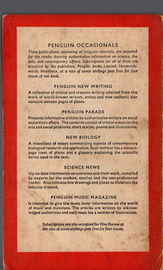Siegfried Sassoon  SHERSTON'S PROGRESS magnified rear book cover image