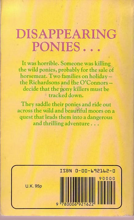 Christine Pullein-Thompson  STOLEN PONIES magnified rear book cover image