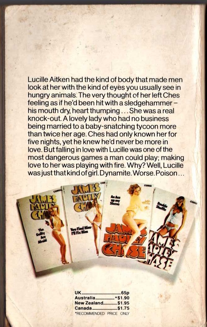 James Hadley Chase  HIT AND RUN magnified rear book cover image