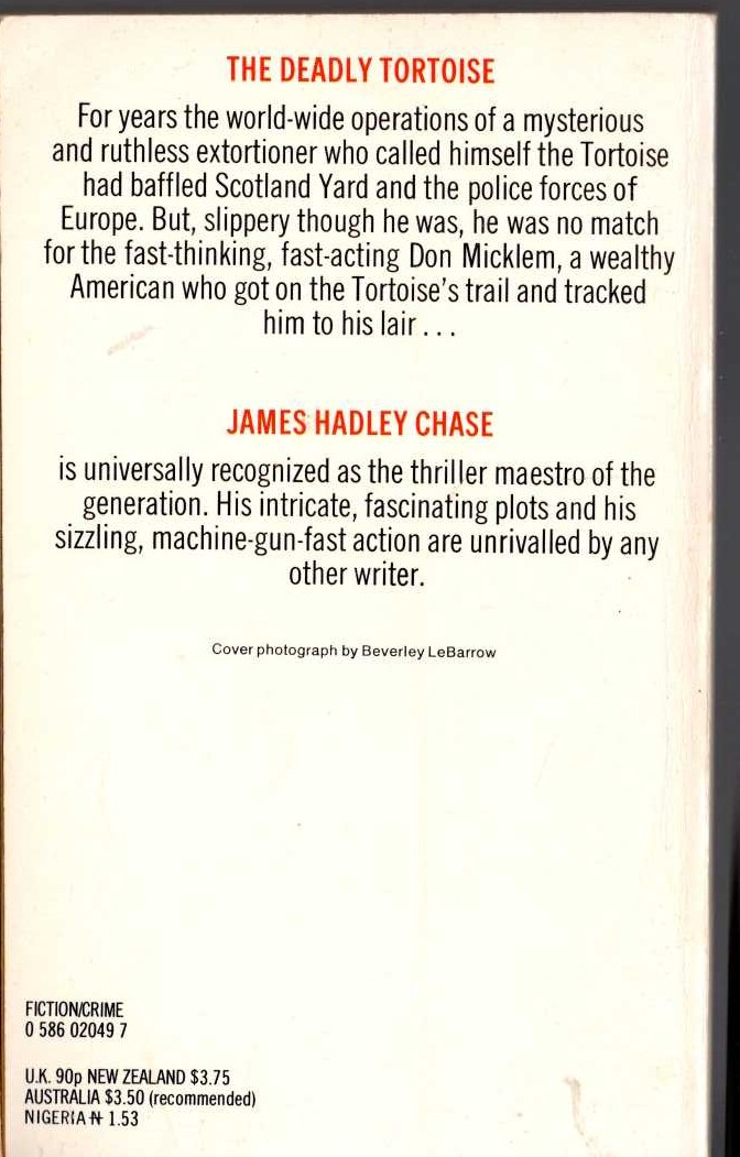 James Hadley Chase  MISSION TO SIENA magnified rear book cover image