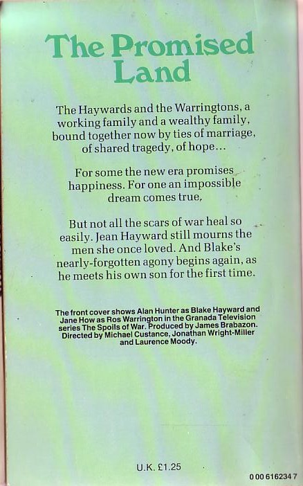 Keith Miles  THE SPOILS OF WAR. Book II: The Promised Land (Granada TV) magnified rear book cover image